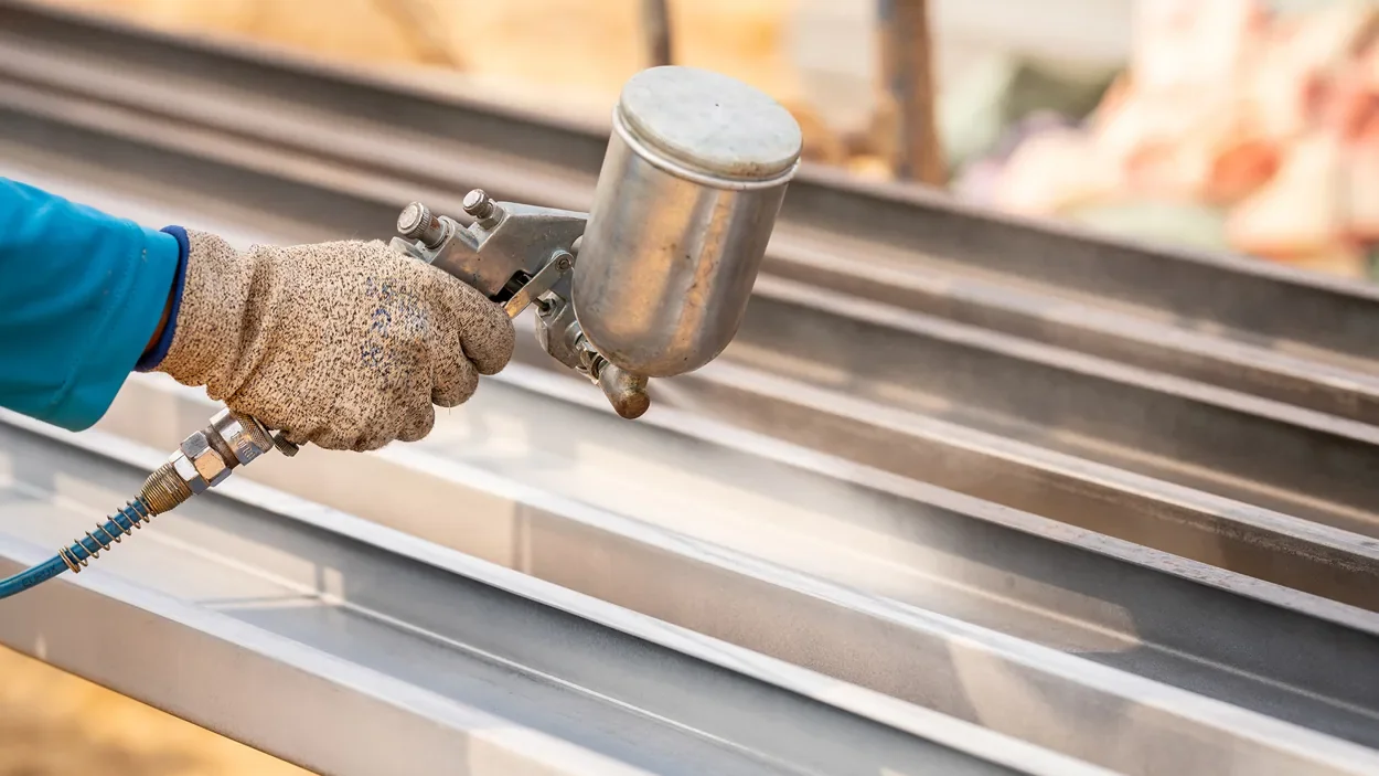 Liquid coating applied to steel